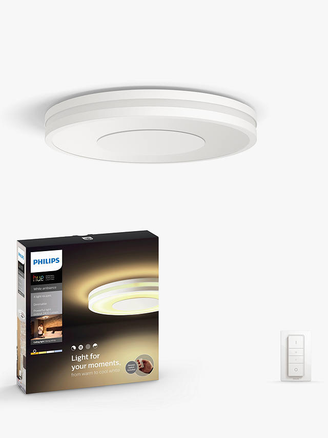 Philips Hue White Ambiance Being Led Semi Flush Ceiling Light And Dimmer Switch At John Lewis Partners - Philips Hue White Ambiance Still Led Semi Flush Ceiling Light