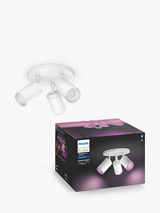 Philips Hue White and Colour Ambiance Fugato LED Smart Triple Spotlight with Bluetooth, White