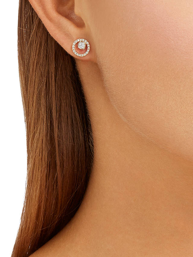 Swarovski Creativity Crystal Pave Round Stud Earrings, Rose Gold at