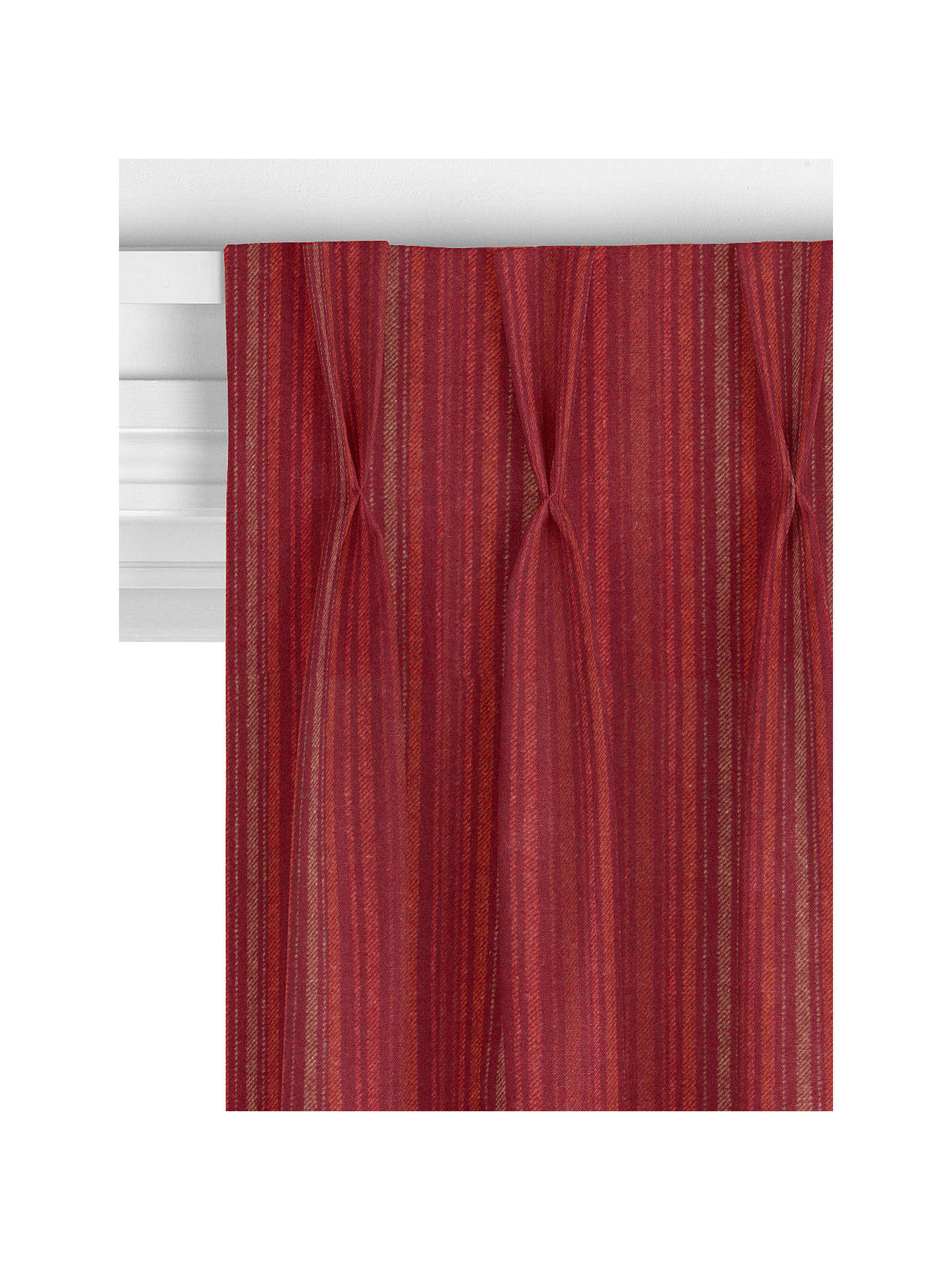 John Lewis & Partners Fine Stripe Made to Measure Curtains, Plum