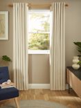 John Lewis Chenille Pair Blackout/Thermal Lined Eyelet Curtains, Oyster