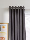 John Lewis Basket Weave Pair Blackout/Thermal Lined Eyelet Curtains