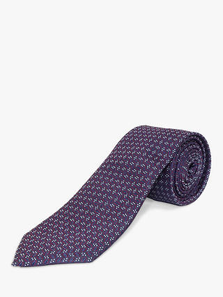 Chester by Chester Barrie Leaf Dot Silk Tie, Blue