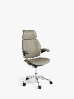 Humanscale Freedom Leather Office Chair Pebble Chrome