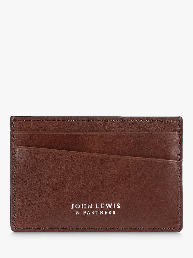 John Lewis Vegetable Tan Leather Card Holder, Brown