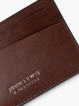 John Lewis Vegetable Tan Leather Card Holder, Brown