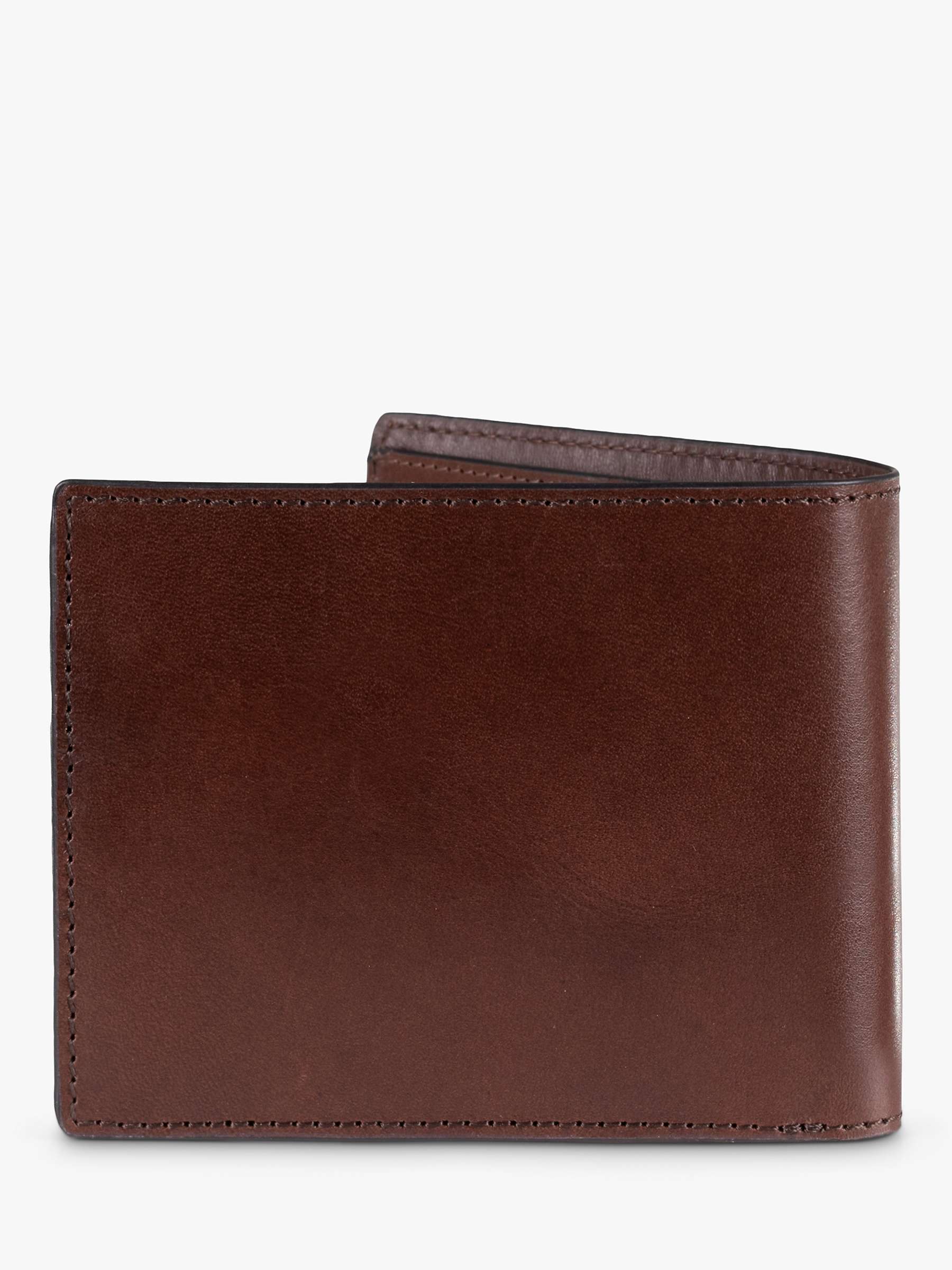 John Lewis Vegetable Tanned Leather Card Coin Bifold Wallet, Brown at ...