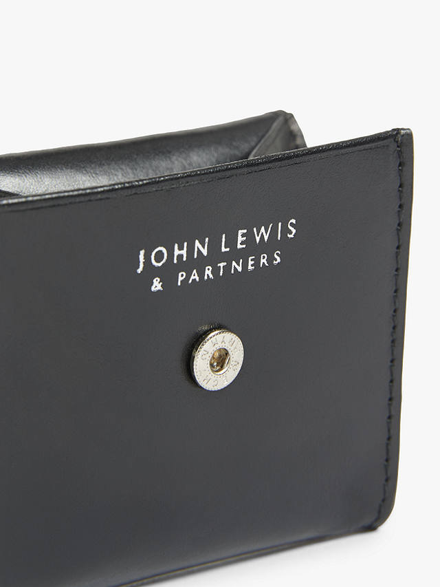 John Lewis Vegetable Tan Leather Coin Holder, Black