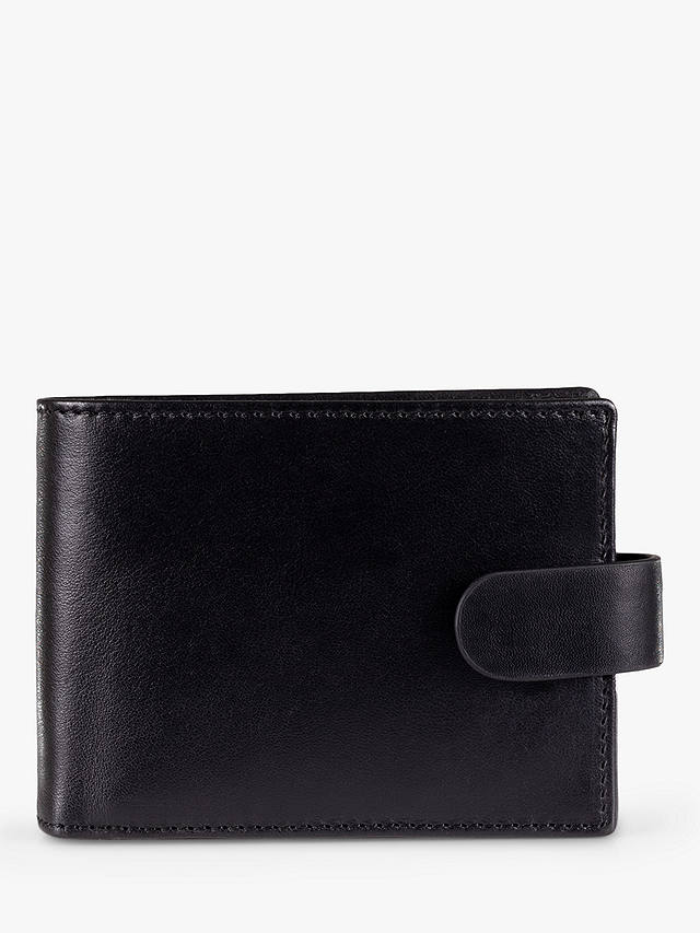 John Lewis Vegetable Tanned Leather Card Coin Flip Wallet, Black