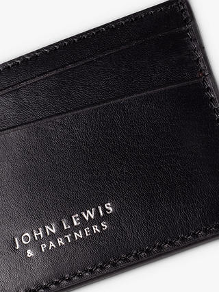 John Lewis Vegetable Tan Leather Card Holder, Black