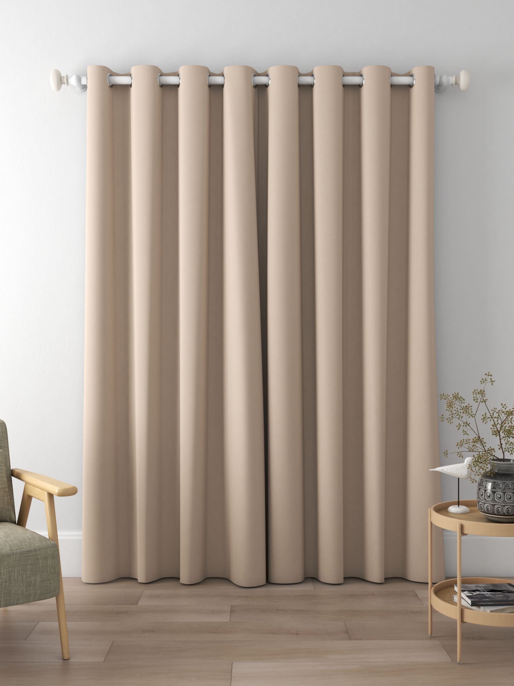 John Lewis Recycled Basketweave Made to Measure Curtains, Mole