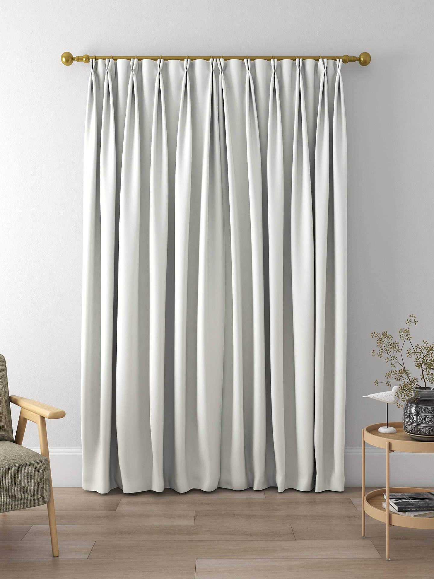 John Lewis Recycled Basketweave Made to Measure Curtains, Marshmallow