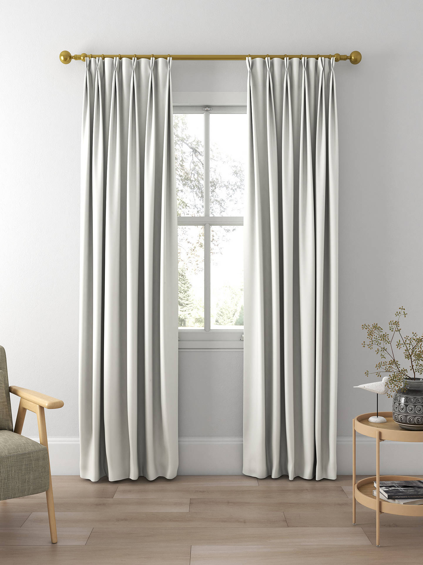 John Lewis Recycled Basketweave Made to Measure Curtains, Marshmallow
