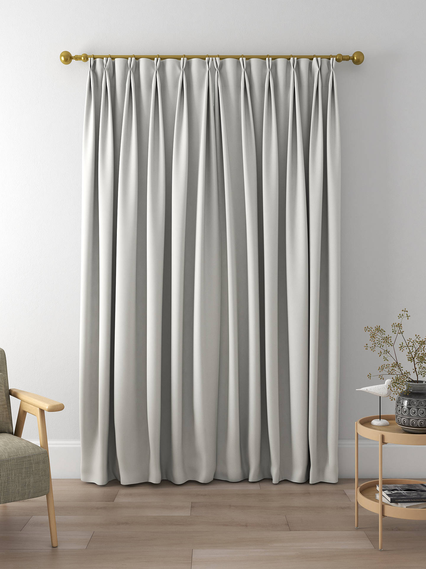 John Lewis Recycled Basketweave Made to Measure Curtains, Mid Grey