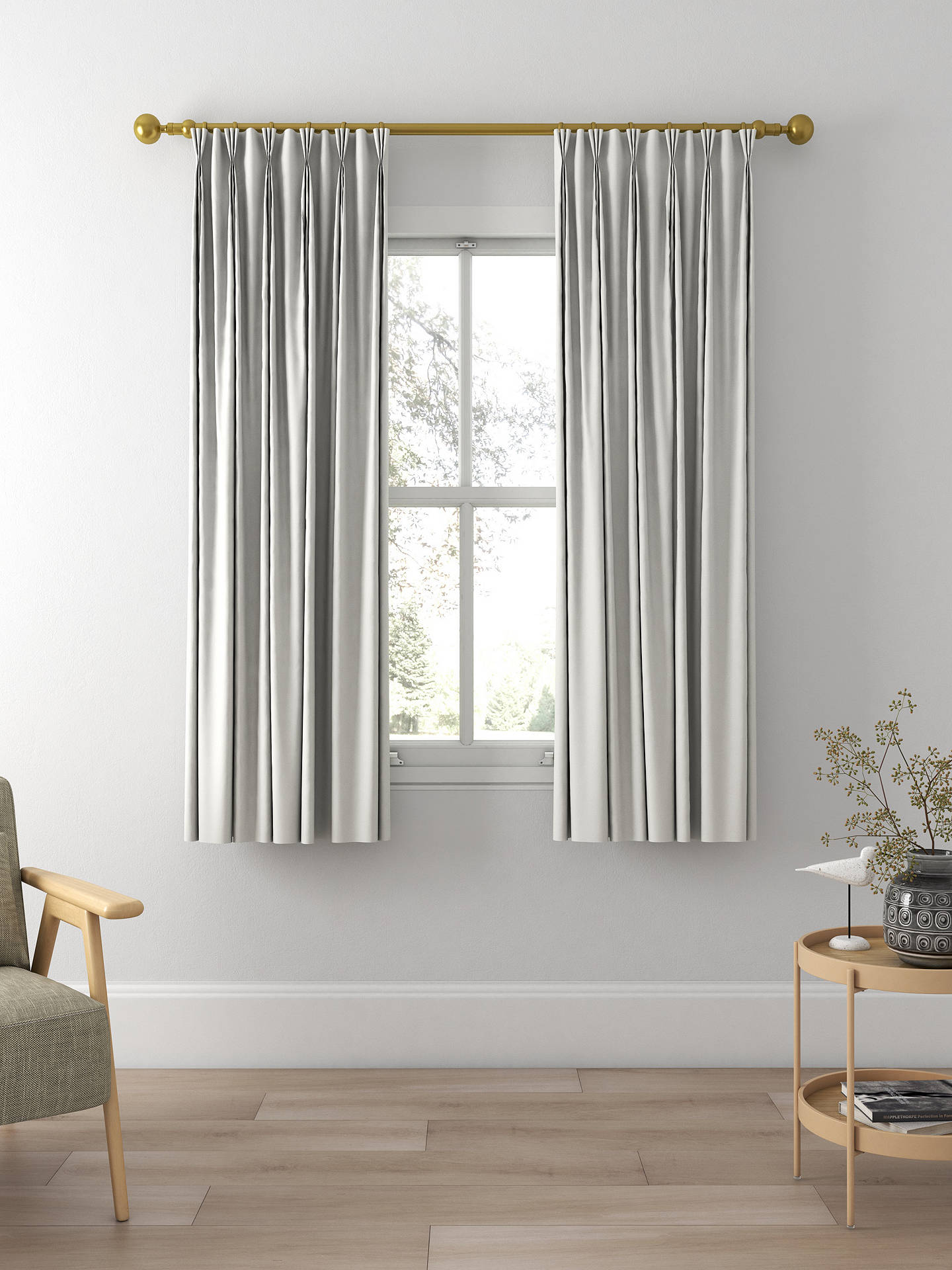 John Lewis Recycled Basketweave Made to Measure Curtains, Mid Grey