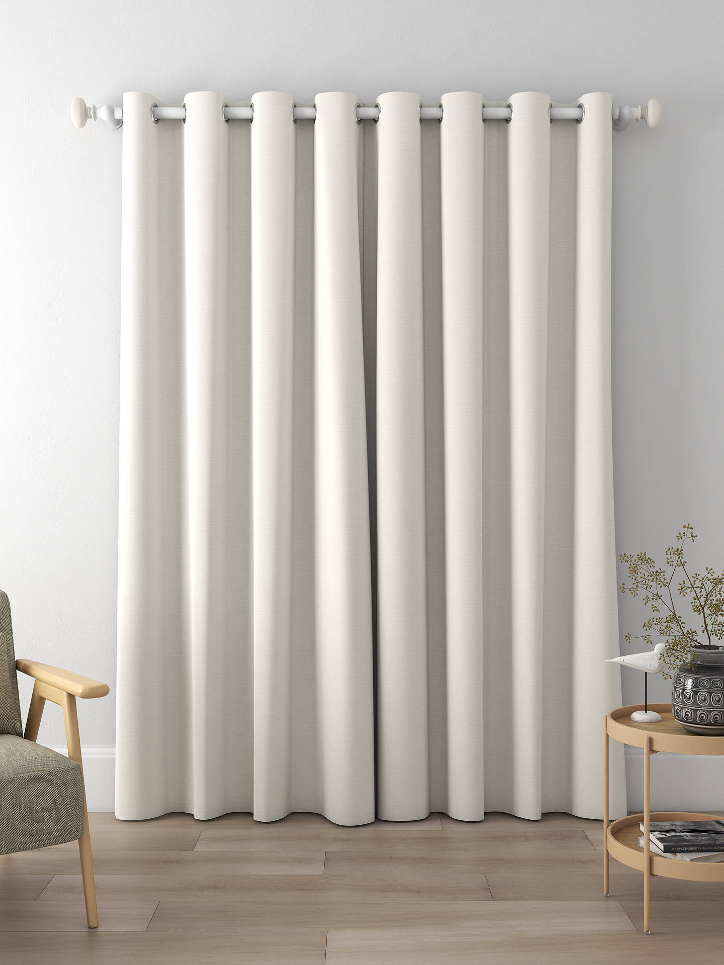 John Lewis Viscose Linen Blend Made to Measure Curtains, Storm