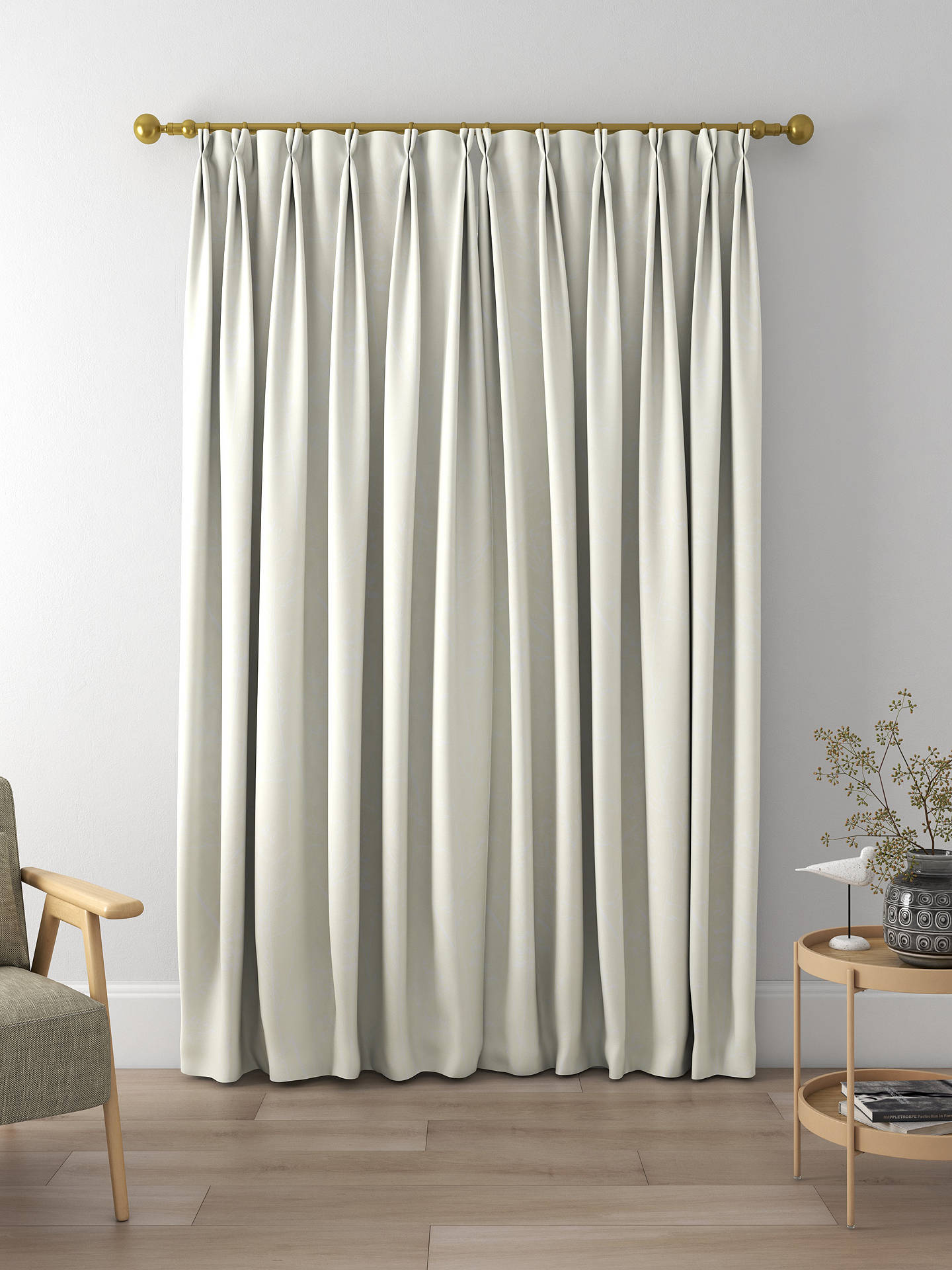 John Lewis Viscose Linen Blend Made to Measure Curtains, Putty
