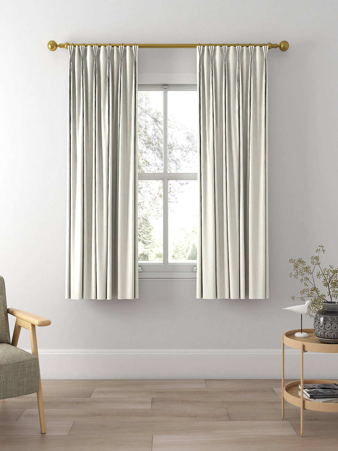 John Lewis Viscose Linen Blend Made to Measure Curtains, Putty