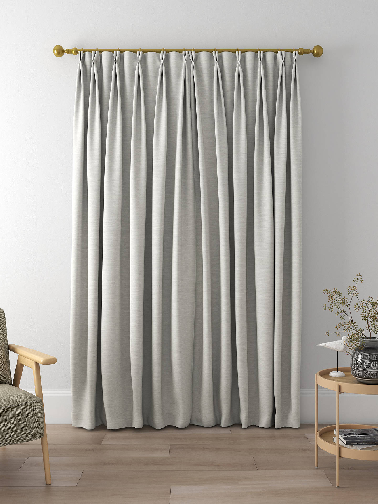 John Lewis Viscose Linen Blend Made to Measure Curtains, Steel