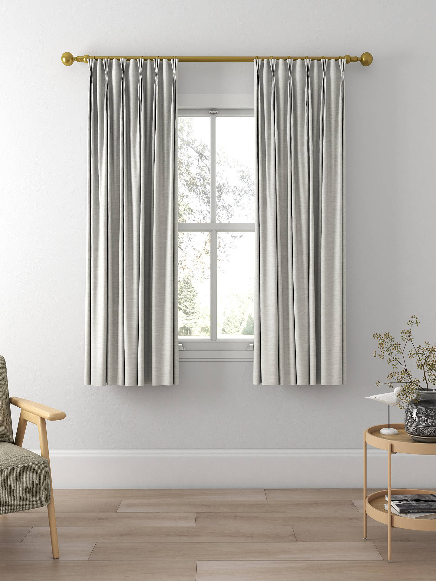 John Lewis Viscose Linen Blend Made to Measure Curtains, Steel