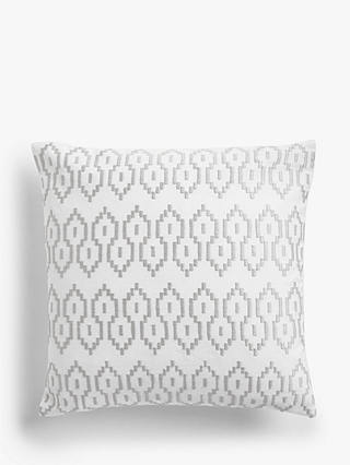 John Lewis & Partners Embroidered Ikat Cushion, Grey