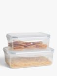 John Lewis ANYDAY Nesting Rectangular Plastic Storage Containers, Set of 2, Clear