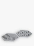 John Lewis ANYDAY Hexagonal Silicone Trivets, Set of 2, Grey