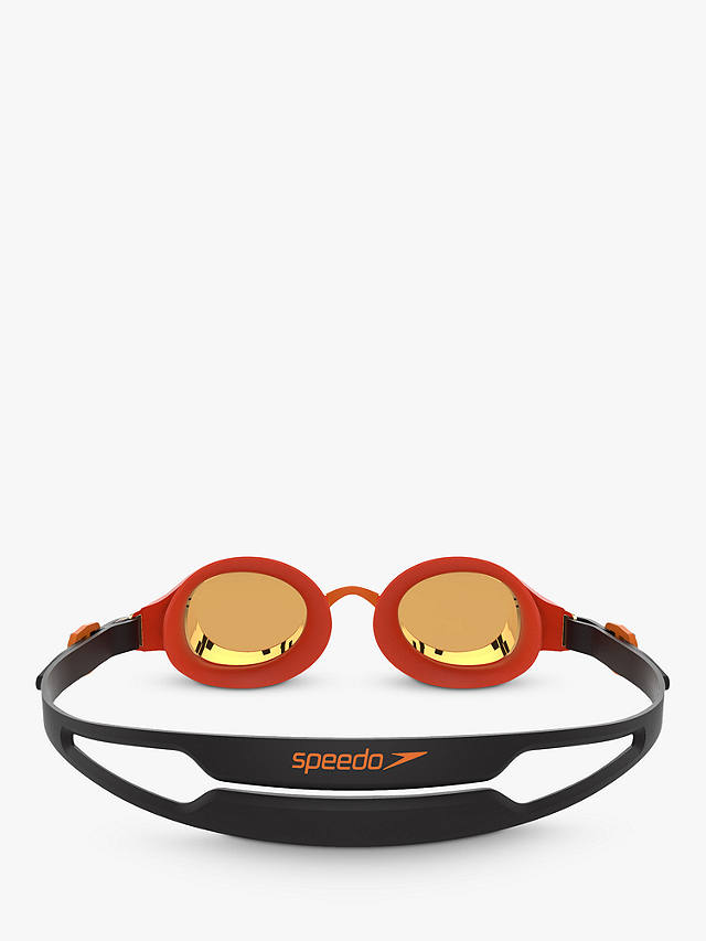 Speedo Hydropure Mirror Children's Swimming Goggles, Black/Mango/Gold