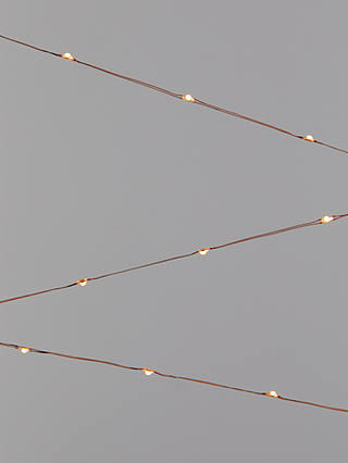 John Lewis & Partners 160 LED Lights, Copper / Pure White, 16m