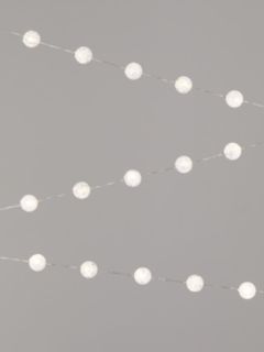 John Lewis & Partners 160 LED Frosted Snowball Lights, Pure White, 16m