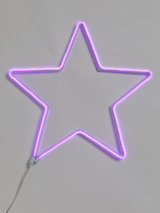 John Lewis & Partners Neon Star Light, Pink