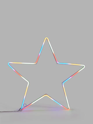 John Lewis & Partners Rainbow Neon Star Light, Multi