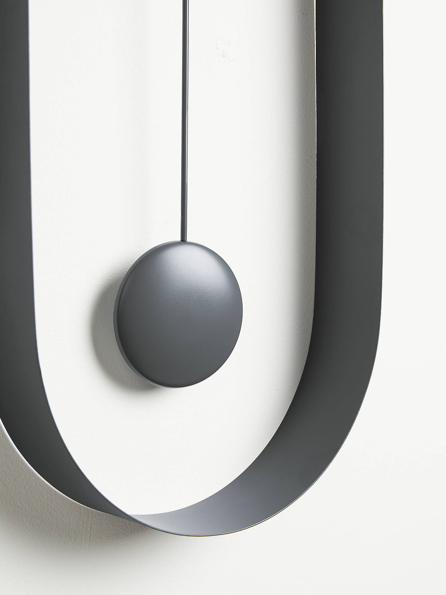 John Lewis & Partners Pendulum Metal Analogue Wall Clock, 50cm, Grey at ...