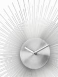 John Lewis Spindle Metal Analogue Wall Clock, 60cm, Silver
