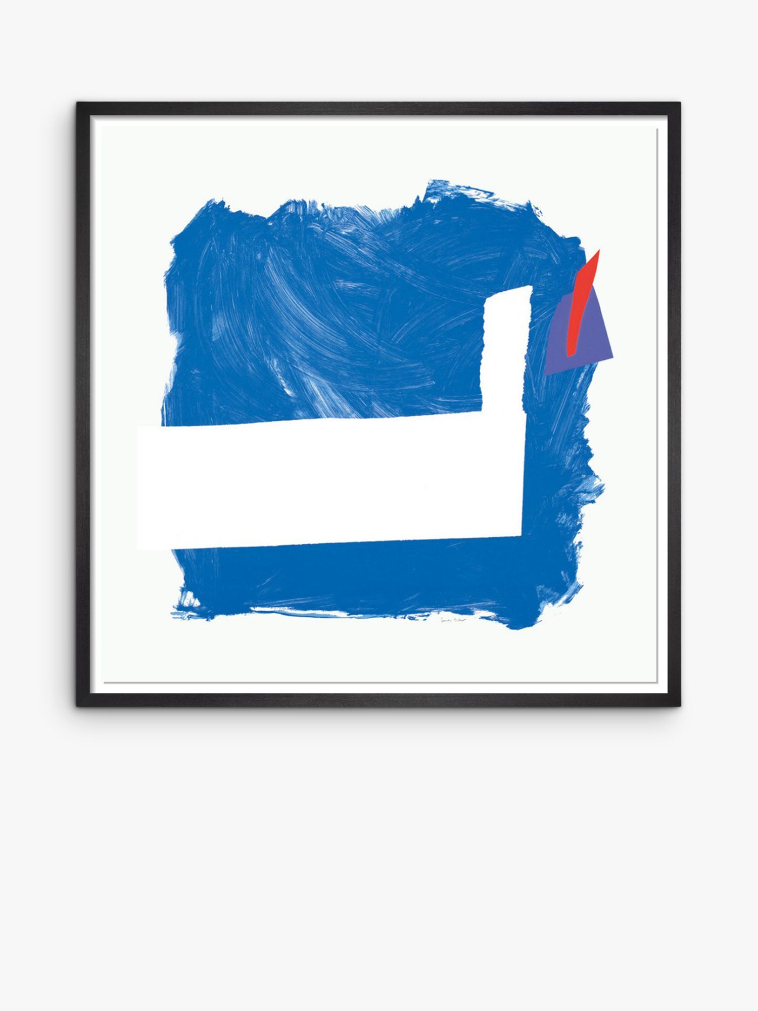 Royal Academy - Sandra Blow 'Side Effect' Framed Print, 105 x 105cm, Blue