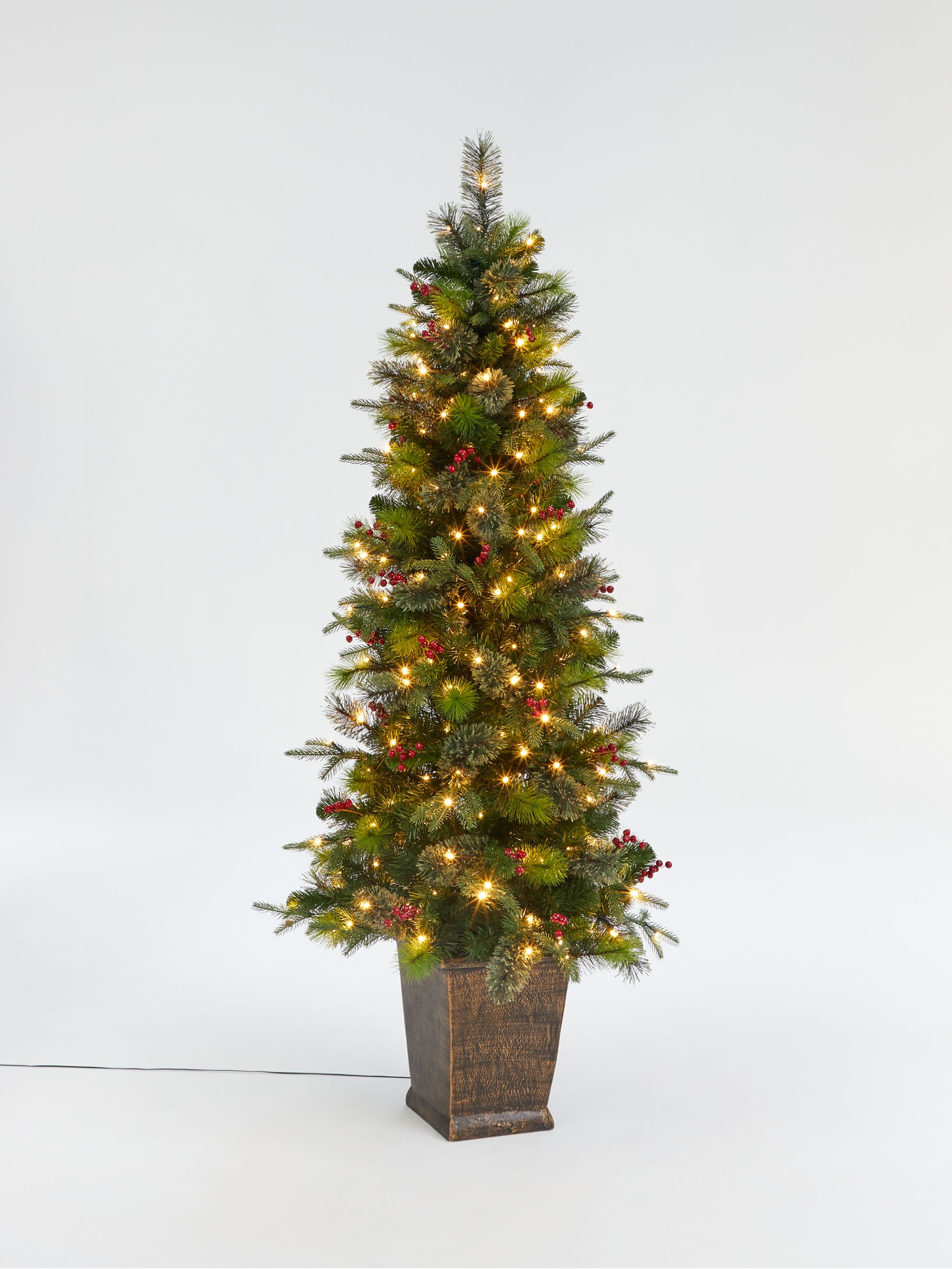 Potted artificial christmas tree