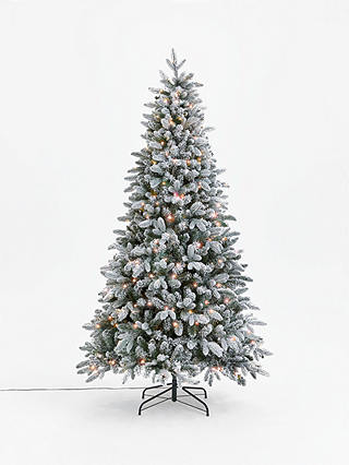 John Lewis & Partners Pre-Lit Snowy Spruce Christmas Tree, 7ft