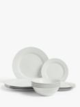 ANYDAY John Lewis & Partners Eat Porcelain Dinnerware Set, 12 Piece, White