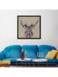 John Lewis Louise Luton 'Hearty Stag' Framed Print, 74.5 x 74.5cm, Brown/Multi