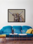 Louise Luton - Archie Highland Cow Framed Print, 78.5 x 104.5cm, Brown