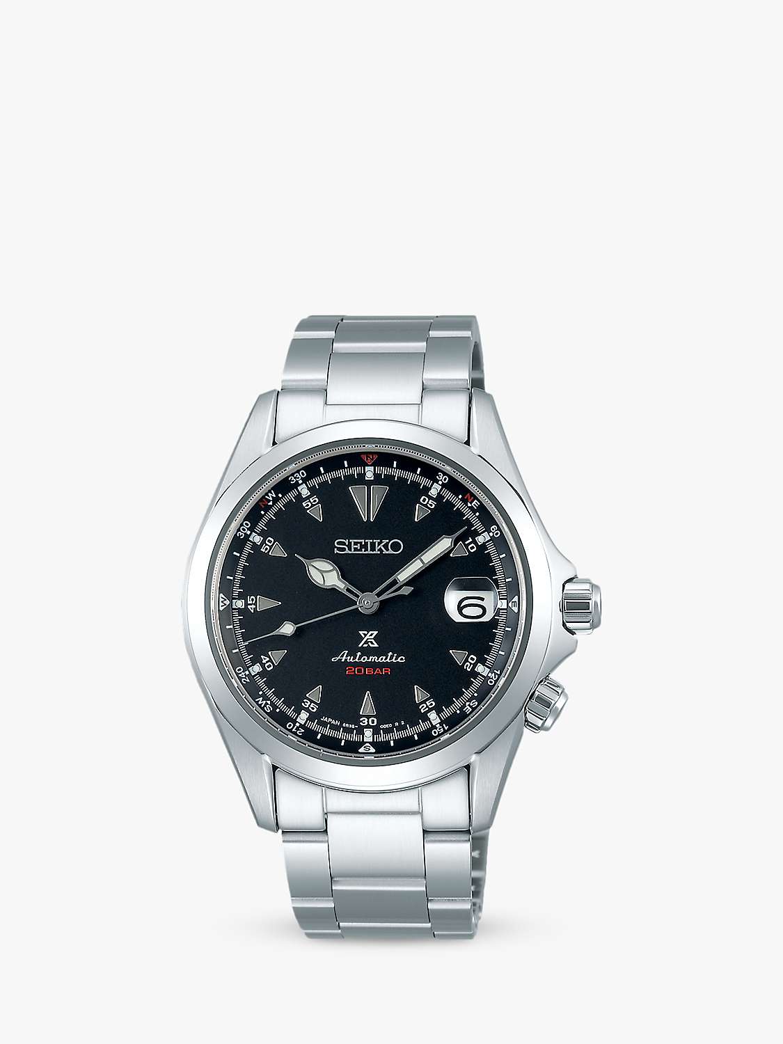 Buy Seiko SPB117J1 Men's Prospex Alpinist 2020 Automatic Date Bracelet Strap Watch, Silver/Black Online at johnlewis.com