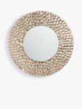 John Lewis & Partners Lunar Round Metal Frame Mirror, 67cm, Gold