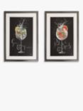 Charlotte Oakley - Cocktails Embellished Framed Print & Mount, Set of 2, 40 x 30cm, Black/Multi
