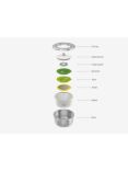 Joseph Joseph Multi-Prep Salad Spinner & Preparation Set, 4 Piece, Clear/Green