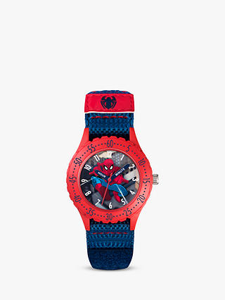 Disney Spiderman SPD3495ARG Children's Plastic Strap Watch, Blue/Multi
