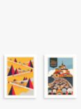 Neil Stevens - Tour de France Mountain Cycling Unframed Prints & Mounts, Set of 2, 40 x 30cm, Yellow/Multi