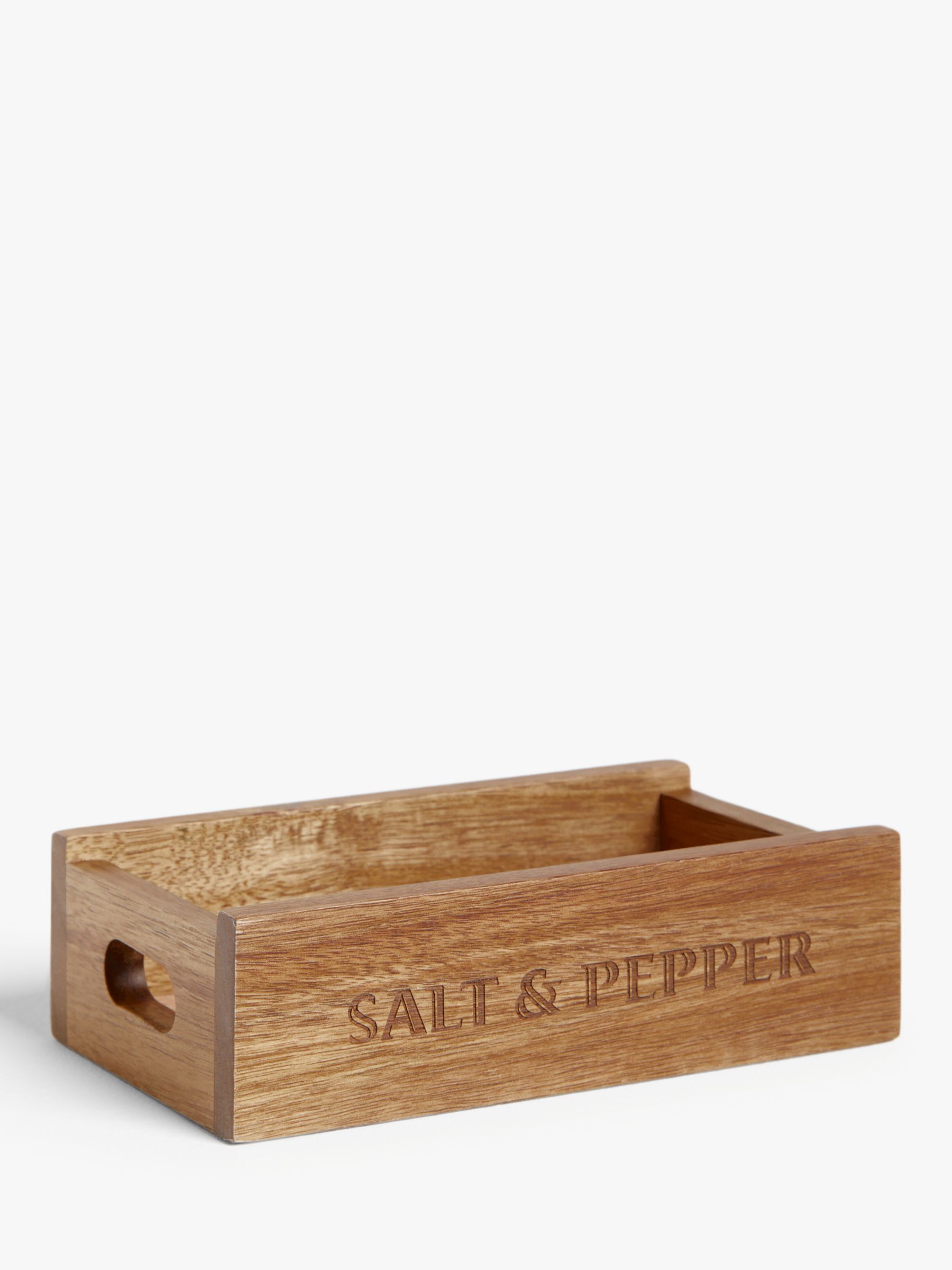 John Lewis ANYDAY Acacia Wood Salt & Pepper Crate, Natural