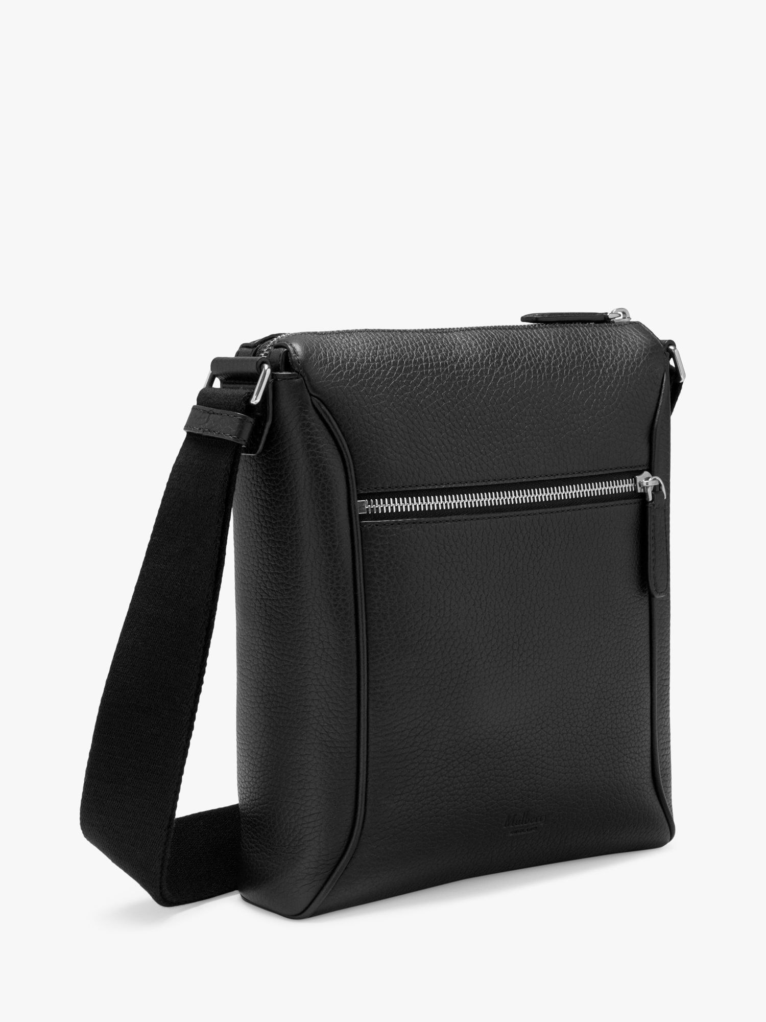 small black leather messenger bag
