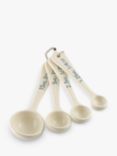 Mason Cash Ceramic Measuring Spoons, Set of 4, White/Cornflour Blue