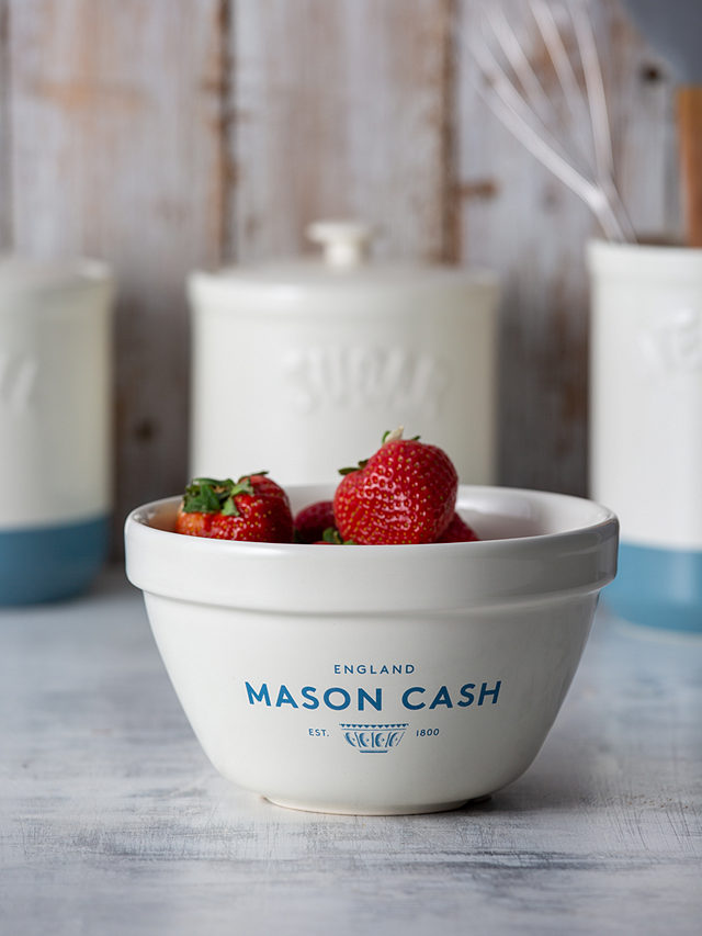 Mason Cash Pudding Basin, 16cm, White/Cornflour Blue
